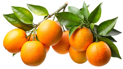 Wall Mural - Tangerines with leaves - PNG file.