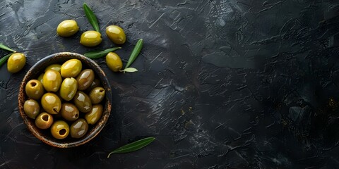 Wall Mural - Top view of Portuguese bacalhau bras olives with copy space Rich image. Concept Food Photography, Portuguese Cuisine, Top View, Bacalhau Bras, Olives, Copy Space, Rich Image