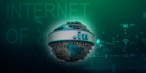 Poster - 3d rendering globe with dot in