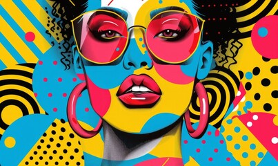 Canvas Print - Bold pop art shapes with vibrant colors