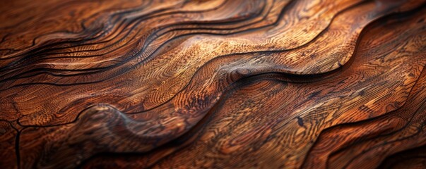 Wall Mural - dark teak wood surface with polish