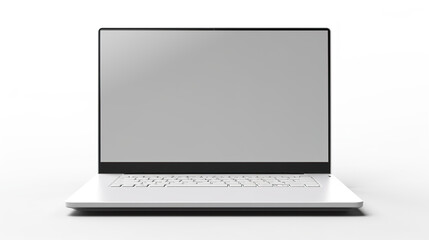 White background with an isolated laptop screen