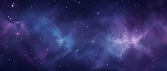 ethereal blue and purple nebula in deep space