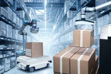 Aufkleber - Concept of unmanned automated warehouse