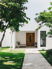 Wall Mural - modern house with garden