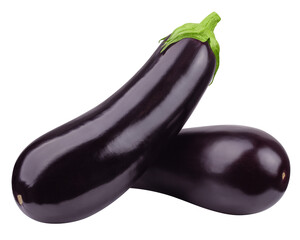 Wall Mural - eggplant isolated on white background, full depth of field