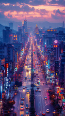 Wall Mural - city skyline at night