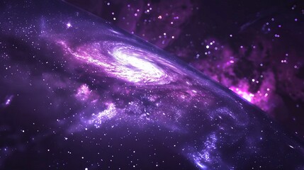 Wall Mural - mystical purple space stars illuminating the galaxy - cosmic celestial art