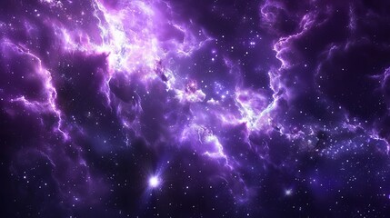 Wall Mural - mystical purple space stars illuminating the galaxy - cosmic celestial art