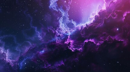 Space Fantasy Landscape with Stars and Nebulae in Deep Space Universe