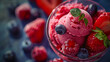 © Meritxell Cid - A glass of ice cream with blueberries and strawberries