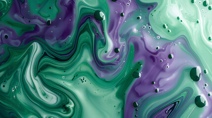 Wall Mural - Bright fluid violet and neon green background. Abstract liquid purple pink wave. Art trippy digital screen. Fantasy Backdrop. Royal glitter banner. Template. Luxury texture. Creative flyer.