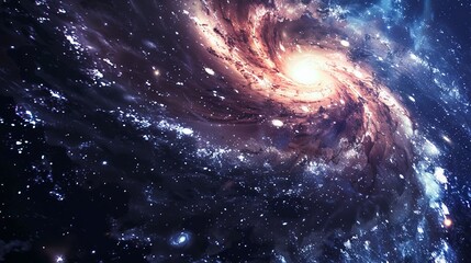 Wall Mural - majestic spiral galaxy in deep space with brilliant stars and nebulae