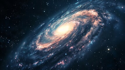 Wall Mural - majestic spiral galaxy in deep space with brilliant stars and nebulae