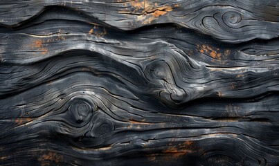 Wall Mural - dark grey wood