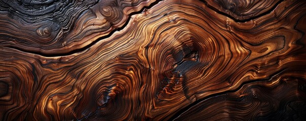 Wall Mural - Dark maple wood surface with polish
