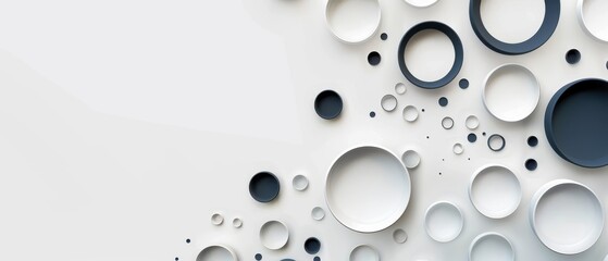 Wall Mural - A white background with a lot of circles of different sizes