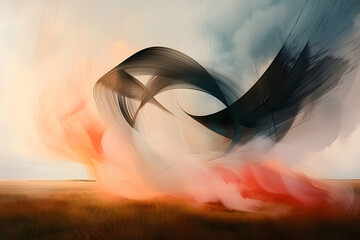 Canvas Print - Tornado art abstract painting.