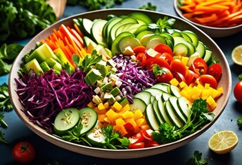 Wall Mural - vibrant vegetable salad bowl bursting colorful freshness, rainbow, lgbtq, lgbt, pride, love, equality, healthy, organic, natural, ingredients, vegetarian