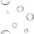 © NATASHA-CHU - Round bubbles of water, soap. Marine illustration of the underwater world hand drawn in black ink graphically. Vector seamless pattern, pattern, ornament, simple in EPS.
