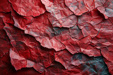 Sticker - Red Crumpled Paper Texture