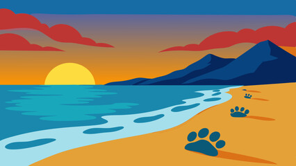 Wall Mural - sunset on the beach