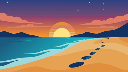 Poster - sunset on the beach