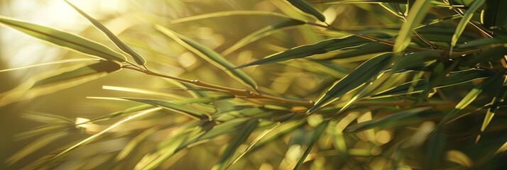 Poster - Sunlit Bamboo Shadows In A Tranquil Forest