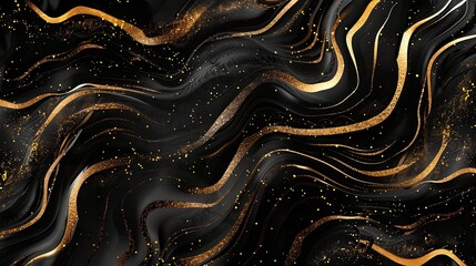 Wall Mural - abstract background with black and gold geometric elements