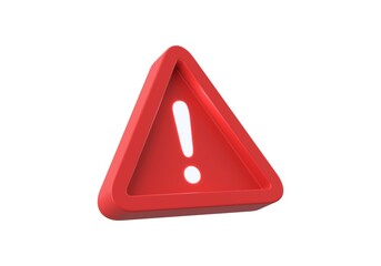 3d alert sign, attention mark, caution icon. Isolated vector yellow triangle with an exclamati mark. Danger warning, emergency hazard notification symbol. Alert notice, warning reminder and attention 