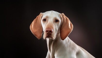 Poster - studio shot of an adorable hungarian vizsla