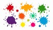 © artsakon - collection of paint splatters on white background, showcasing the unpredictable and creative nature of artistic expression., white background, collection, paint splatters