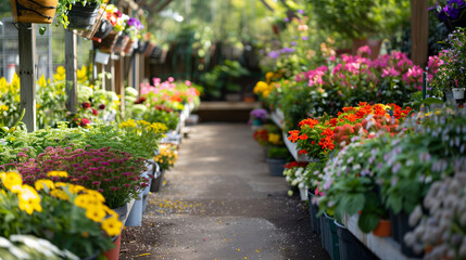 Canvas Print - ourtdoor stands of a flower shop for gardeners