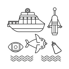 Ocean equipment vector illustration