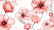 © Bale - elegant flower line and watercolor floral seamless pattern