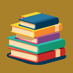 Poster - Illustration of a hand-drawn, flat stack of books
