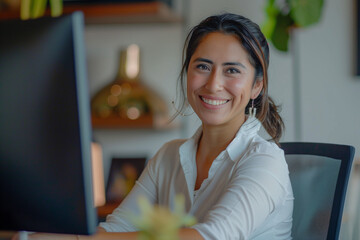 Wall Mural - woman working on computer