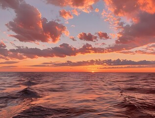 Poster - Lake Michigan Sunset From a Boat