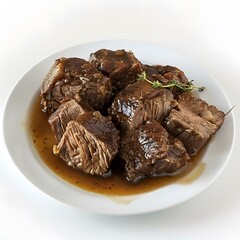 Wall Mural - Slow Cooked Beef Chunks on a Plate