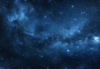 Poster - Dark Blue Starry Night Sky With Milky Way