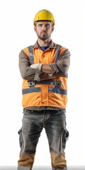 Wall Mural - a man in a hard hat and safety vest