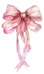 Wall Mural - a pink bow with a ribbon on it