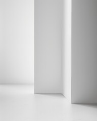 Wall Mural - a white room with a white floor and a white wall