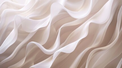 Canvas Print - Abstract Waves of White Fabric