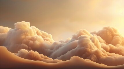 Wall Mural - painting of cloudy sky with vibrant sun at image center