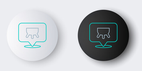 Line Udder icon isolated on grey background. Colorful outline concept. Vector