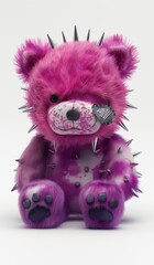 Wall Mural - a pink teddy bear with spikes on it