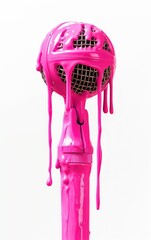 Wall Mural - a microphone dripping with pink paint