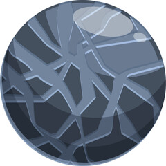 Wall Mural - dark blue planet with glowing cracks is orbiting in the space