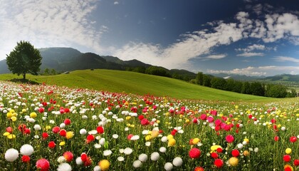 Wall Mural - blumenwiese hochauflosendes panorama